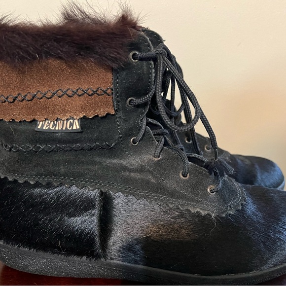 Tecnica Italian Goat Fur Ankle High Boots Size 41 - Picture 2 of 6
